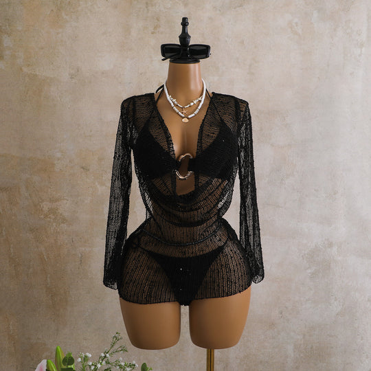 Damen Transparente Badekleid R&B