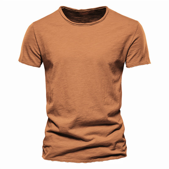 Herren nan leichtes Baumwolljersey Kurzarmshirt mit V-Ausschnitt und schmaler Passform R&B