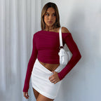 Damen asymmetrisches Langarmoberteil R&B