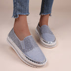 Damen Slip-On Schuhe mit funkelndem Strass und komfortablem Plateau R&B