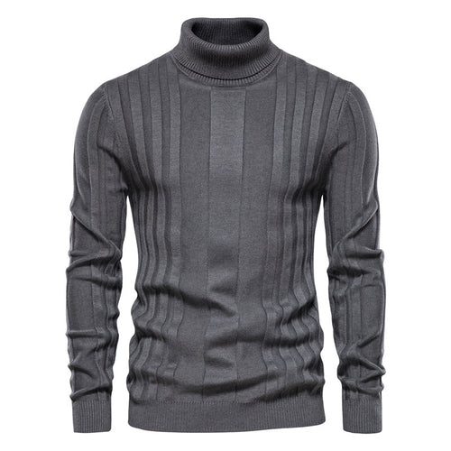 Herren Strickpullover mit hochgeschlossenem Kragen und eleganter Rippstruktur R&B