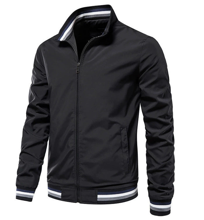 Herren modische Bomberjacke mit elastischen Bündchen R&B