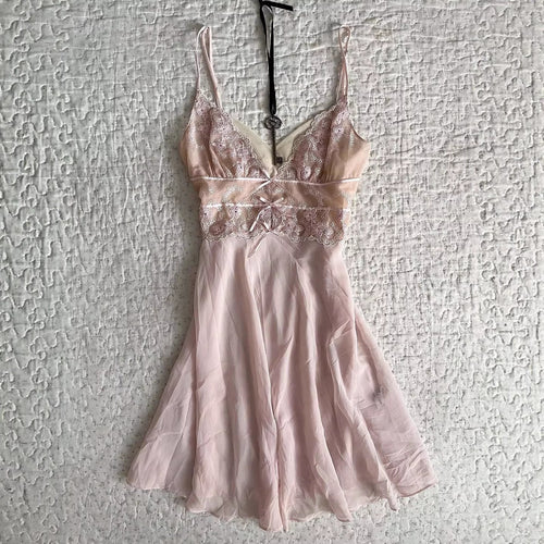 Damen Elegantes Nachthemd mit Spitzenverzierungen R&B