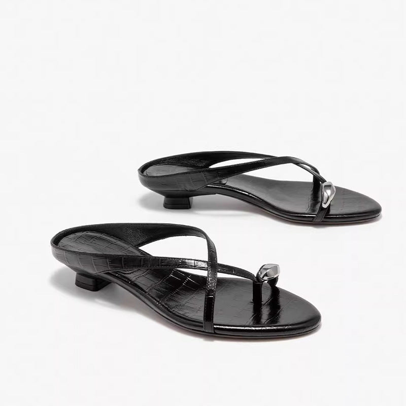 Damen Elegante Riemensandalen mit modischem Kettenakzent R&B