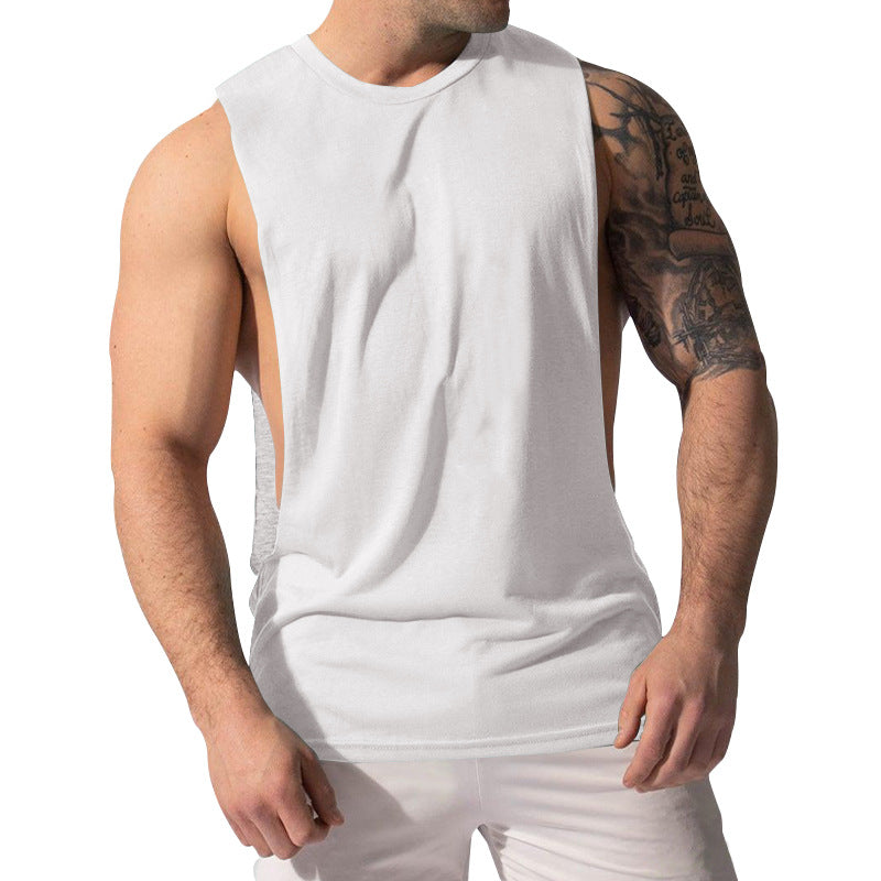 Herren nan Muskelshirt mit extra tiefen Armöffnungen und atmungsaktivem Baumwollmix R&B