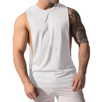 Herren nan Muskelshirt mit extra tiefen Armöffnungen und atmungsaktivem Baumwollmix R&B