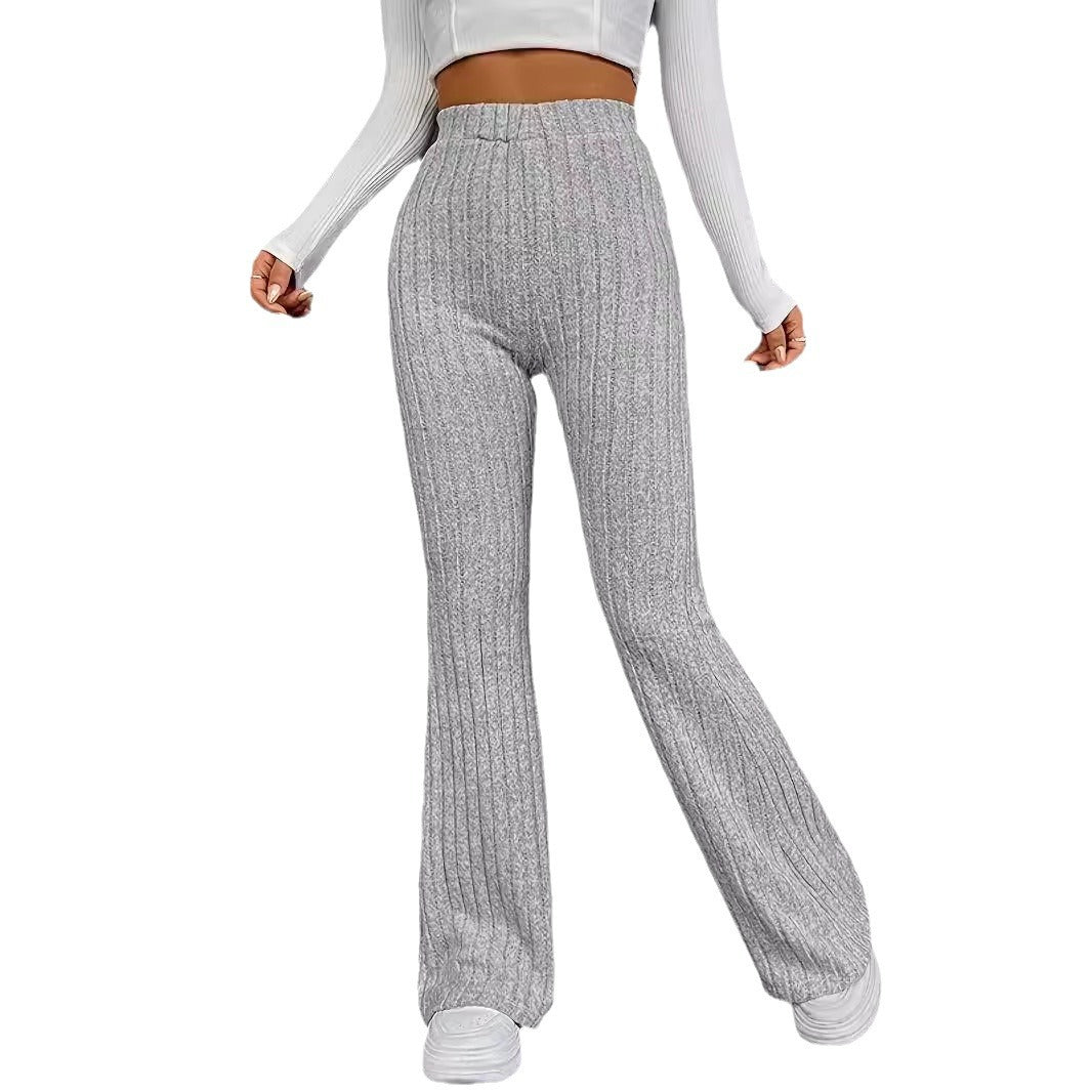 Damen Flared Stretch-Hose mit vertikalem Rippmuster R&B