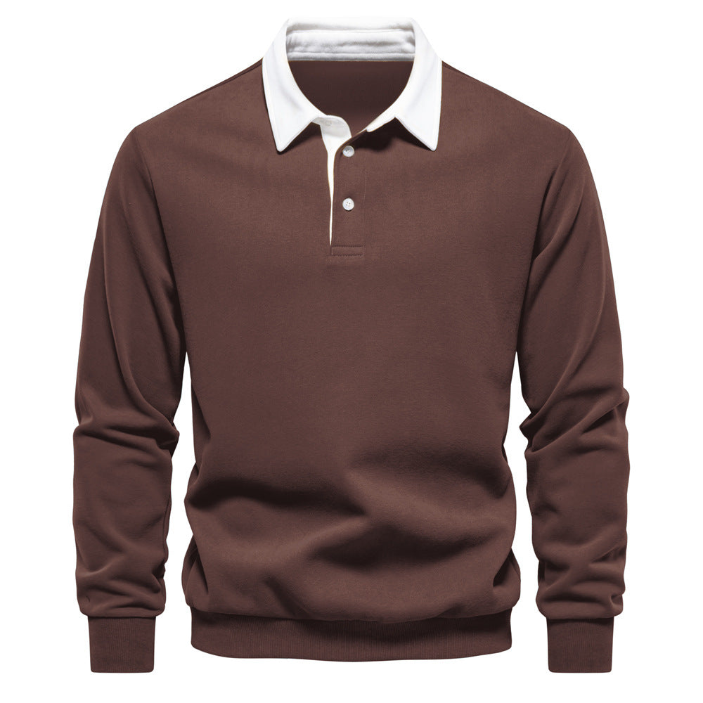Herren Poloshirt mit kontrastierendem Kragen R&B