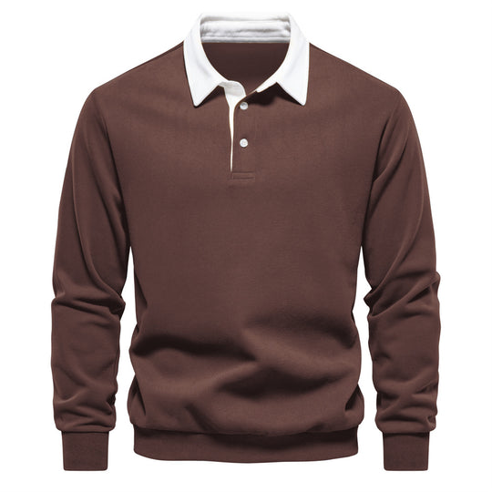 Herren Poloshirt mit kontrastierendem Kragen R&B