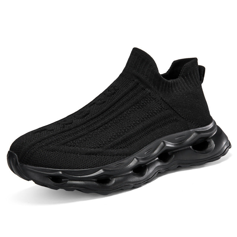 Damen Sportliche Strick-Sneaker mit elastischem Schaft und rutschfester Sohle R&B