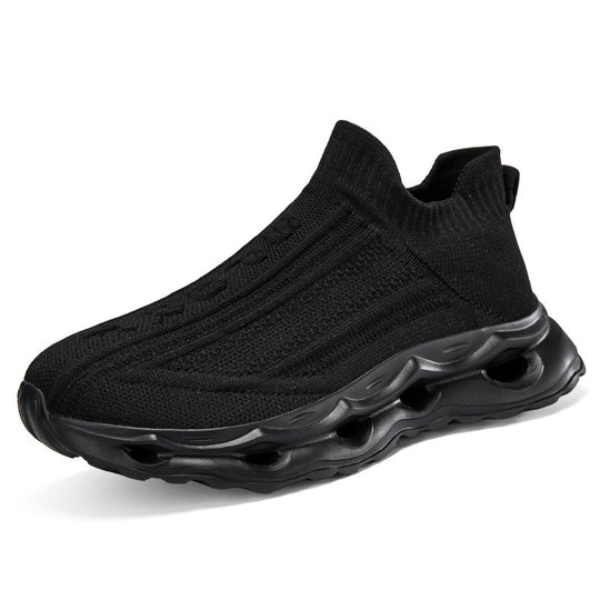 Damen Sportliche Strick-Sneaker mit elastischem Schaft und rutschfester Sohle R&B