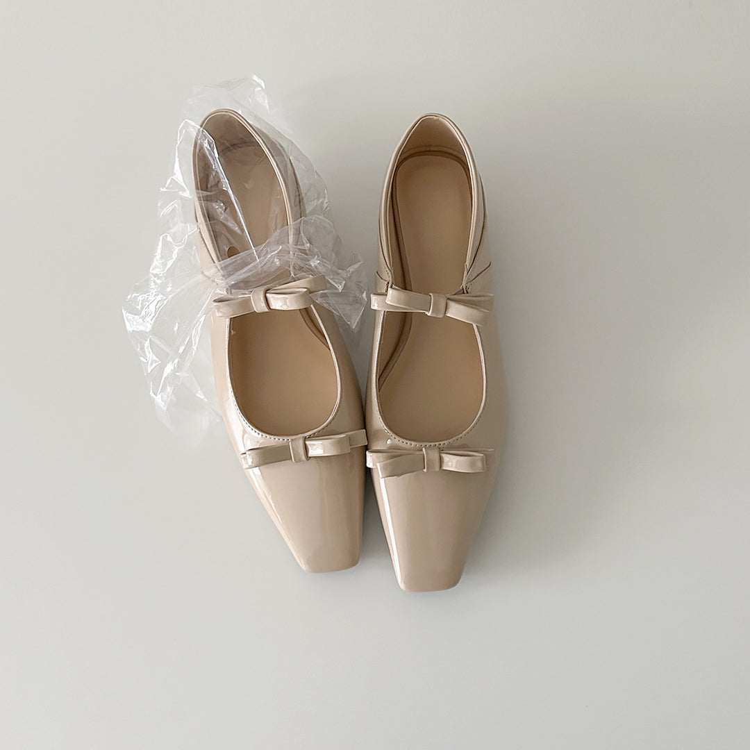 Damen Ballerina-Schuhe mit luxuriösem Schleifenakzent und spitz zulaufendem Design R&B