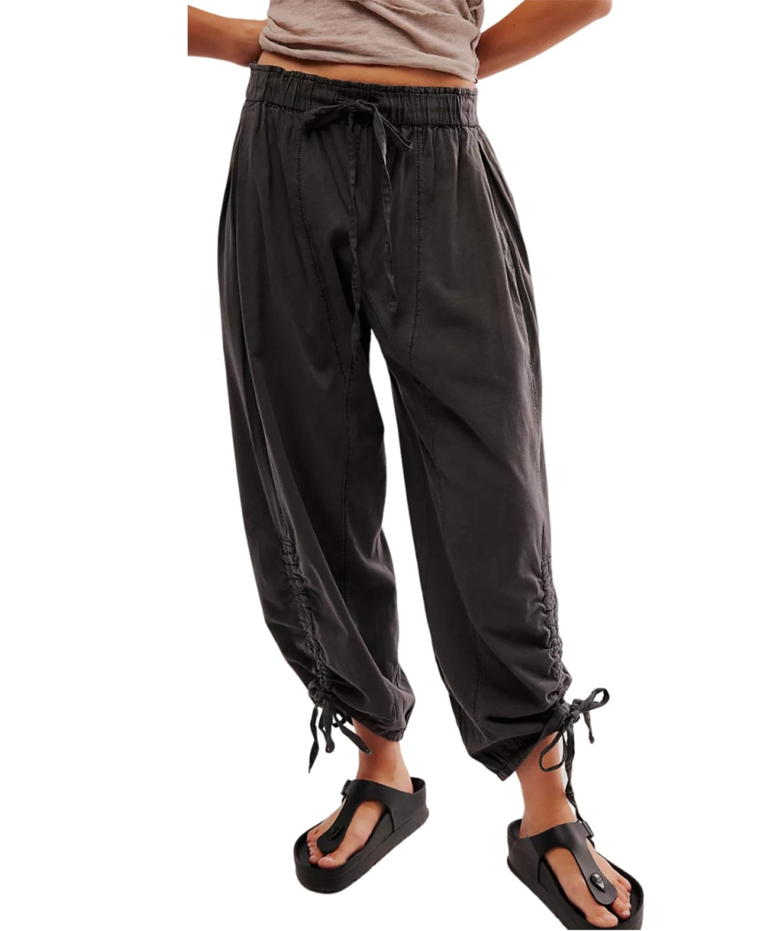 Damen Bequeme Freizeithose mit Bund und dekorativen Schnürdetails R&B