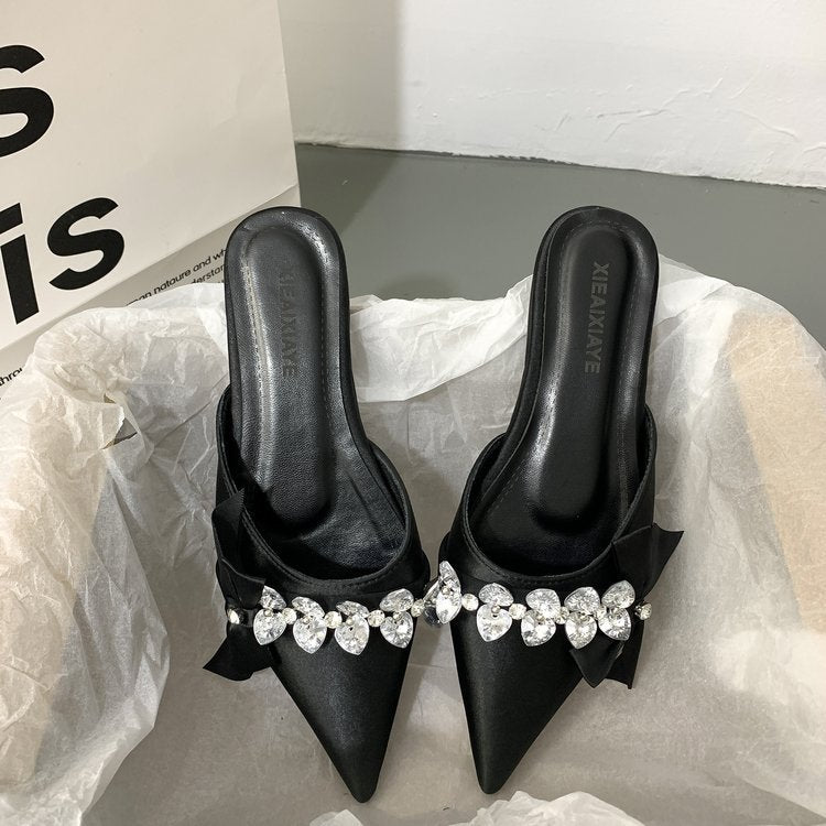Damen elegante Slingback-Pumps mit strahlendem Schmuckdetail R&B