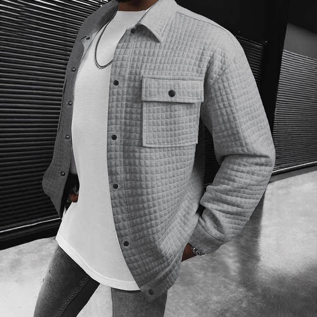 Herren Lässige Überziehjacke mit strukturiertem Design und praktischen Taschen R&B