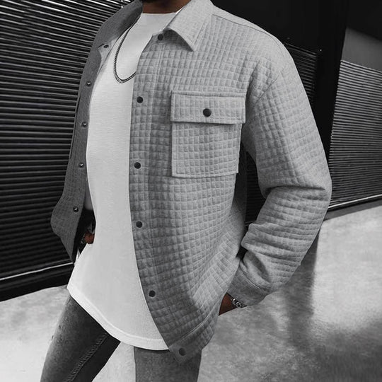 Herren Lässige Überziehjacke mit strukturiertem Design und praktischen Taschen R&B