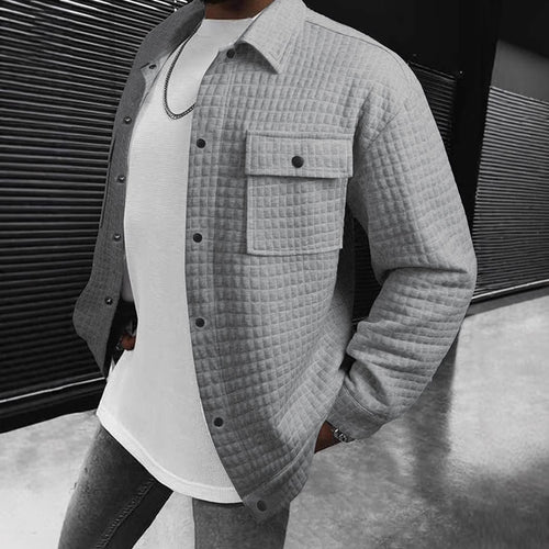 Herren Lässige Überziehjacke mit strukturiertem Design und praktischen Taschen R&B