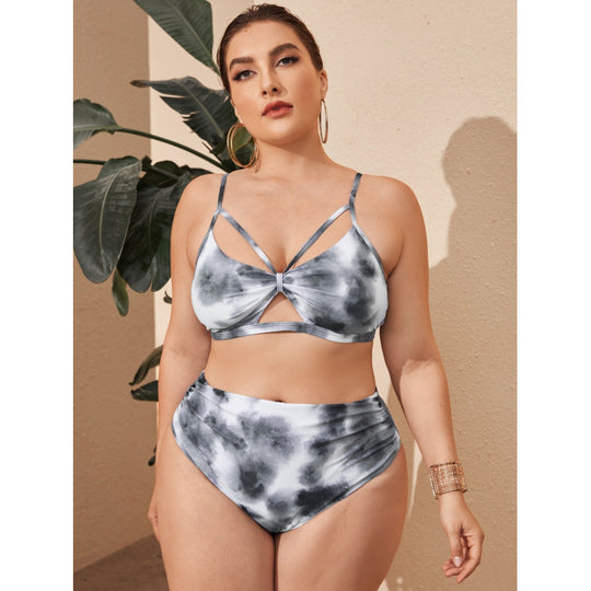 Damen Hochgeschnittener Bikini mit modischem Cut-Out-Design R&B