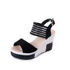 Damen Wedge-Sandaletten mit elastischem Riemendesign und gepolsterter Innensohle R&B