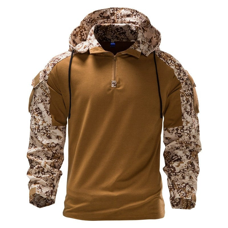Herren taktischer Pullover mit Kapuze und Camouflage-Ärmeln