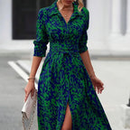 Damen Maxikleid mit figurbetontem Schnitt und elegantem Animal-Print R&B