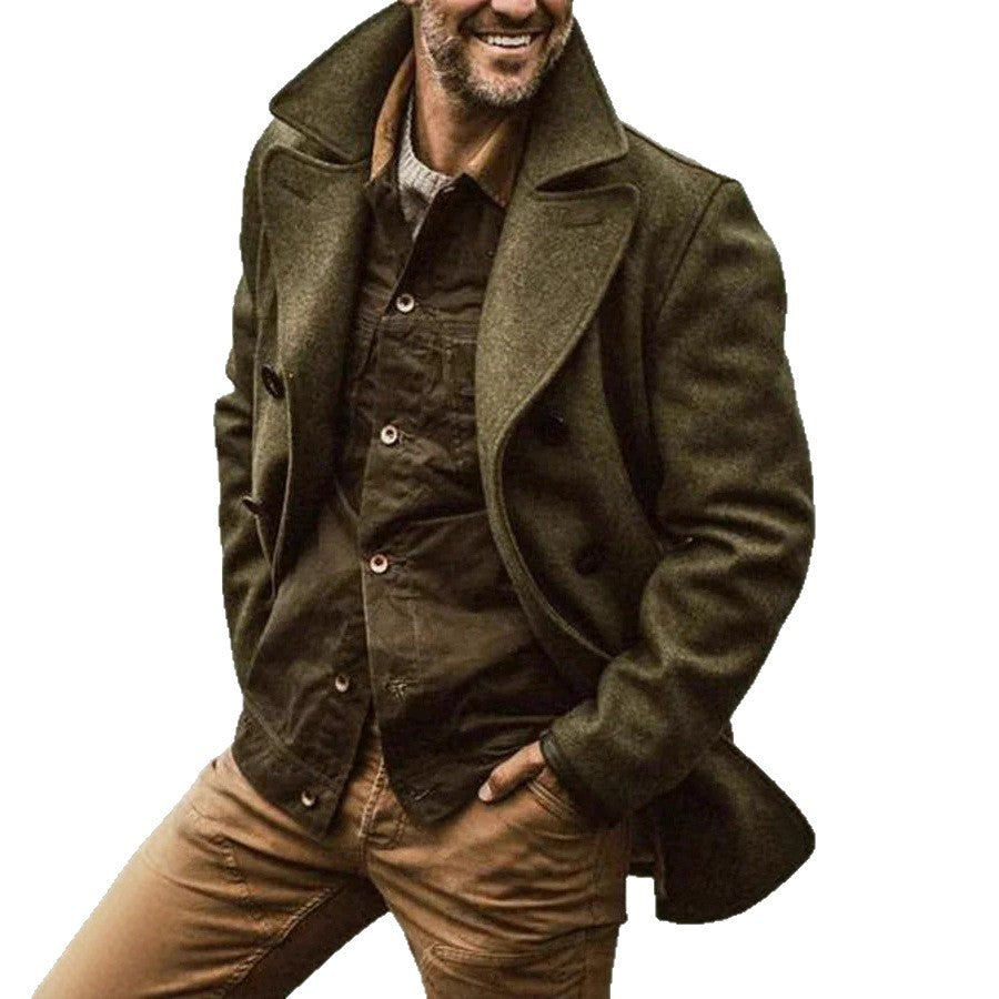 Herren stilvolle Wolljacke im doppelten Schnitt