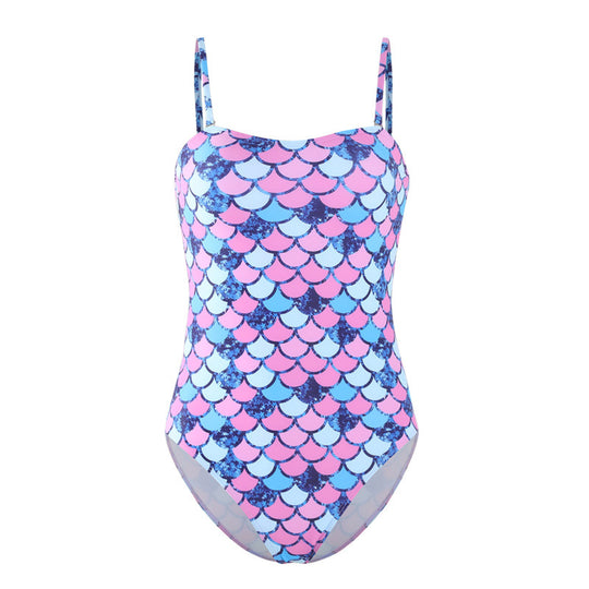 Damen Einteiler Badeanzug mit verspieltem Schuppenmuster und elegantem Schnitt R&B