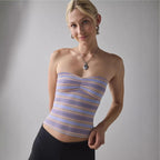 Damen Bandeau-Top mit raffinierten Streifen R&B