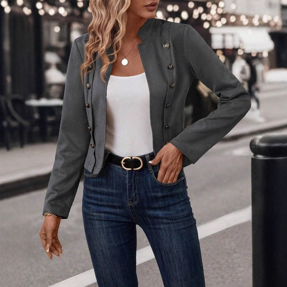 Damen romantischer Blazer mit einzigartigen Knopfdetaills R&B