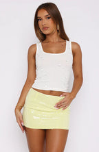 Damen Enganliegendes Top mit schimmernden Akzenten und stylischem Rock R&B