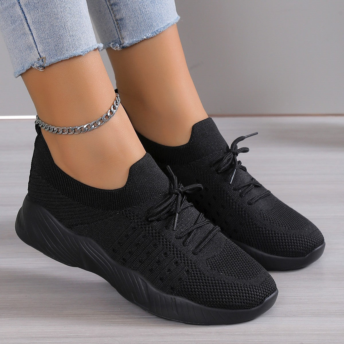 Damen atmungsaktive Slip-On Sportschuhe mit flexiblem Obermaterial R&B