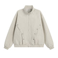 Damen modische Übergangsjacke mit hohem Kragen und praktischen Druckknopfdetails R&B