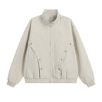 Damen modische Übergangsjacke mit hohem Kragen und praktischen Druckknopfdetails R&B