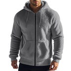 Herren kuschelige Fleecejacke mit Kapuze R&B