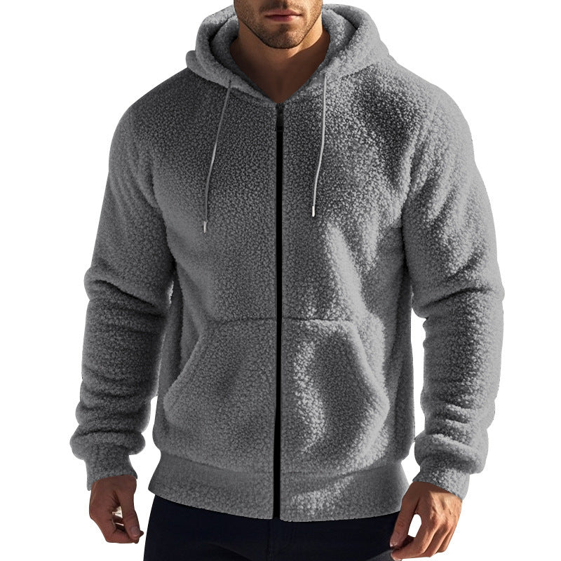 Herren kuschelige Fleecejacke mit Kapuze R&B