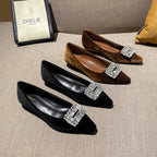 Damen elegante Ballerinas mit funkelndem Strass-Detail