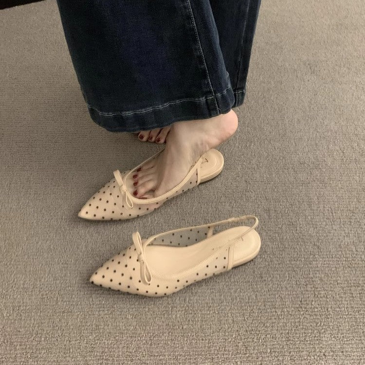 Damen Slingback Pumps aus transparentem Material mit dezentem Punktedesign R&B
