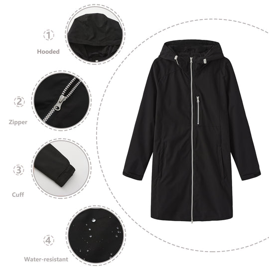 Damen Funktionsjacke mit verstellbarem Kapuzenkragen R&B