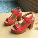 Damen Elegante Plateau-Sandalen mit modischem Riemen und stabiler Sohle