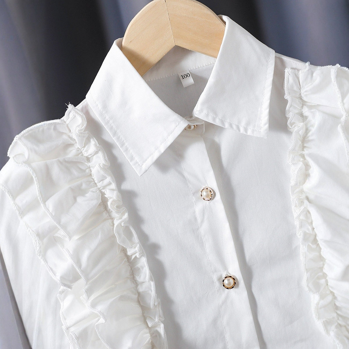 Mädchen Bluse mit Rüschendetails und eleganten Puffärmeln R&B