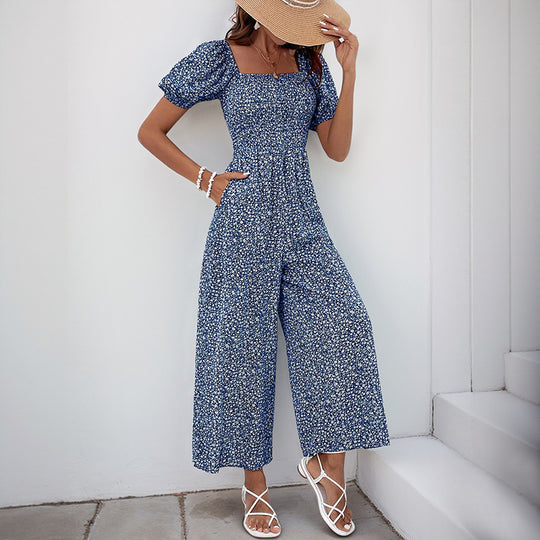 Damen Maxikleid mit Puffärmeln und seitlichem Schlitz R&B
