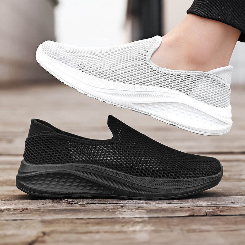 Herren nan atmungsaktiver Netz-Sportschuh mit Schlupfform und stoßdämpfender Laufsohle R&B