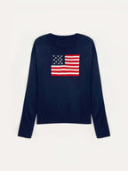 Damen Strickpullover mit amerikanischem Flaggenmotiv R&B