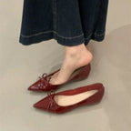 Damen spitze Ballerinas mit dekorativer Schleife und komfortablem Fußbett R&B