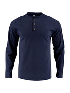Herren Langarmshirt mit modischer Stehkragen und Knopfleiste R&B