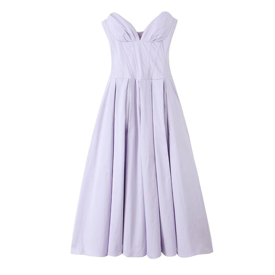 Damen Abendkleid mit herzförmigem Ausschnitt und fließendem Rock R&B