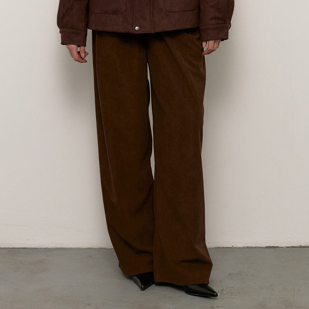 Damen Weite Cordhose mit Falten R&B