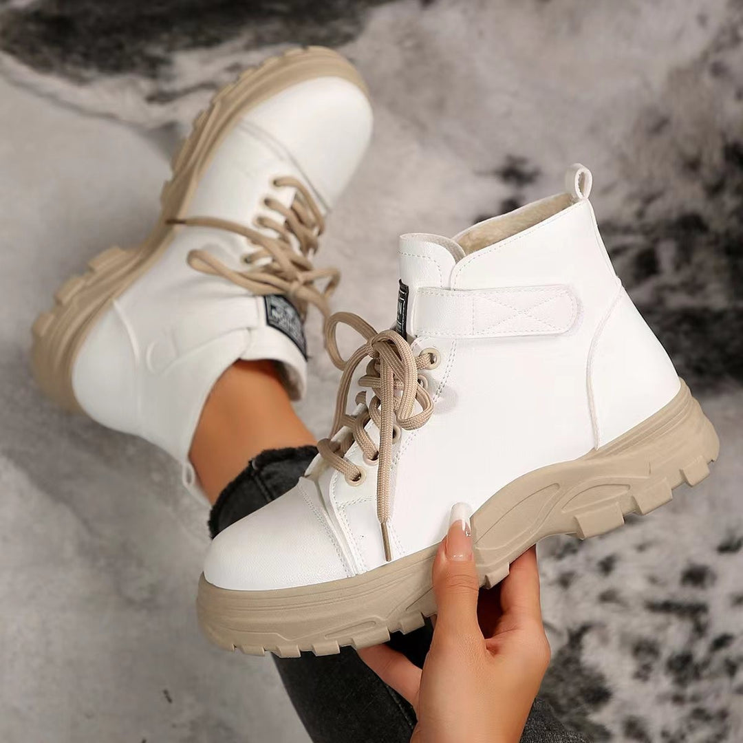 Damen Modische Schnürboots mit stabiler Sohle und praktischem Klettverschluss R&B