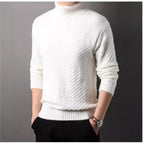 Herren Strickpullover mit hohem Kragen und strukturiertem Design R&B