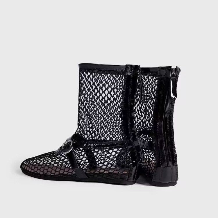 Damen Netzstiefeletten mit modischen Akzenten und komfortablem Futter R&B
